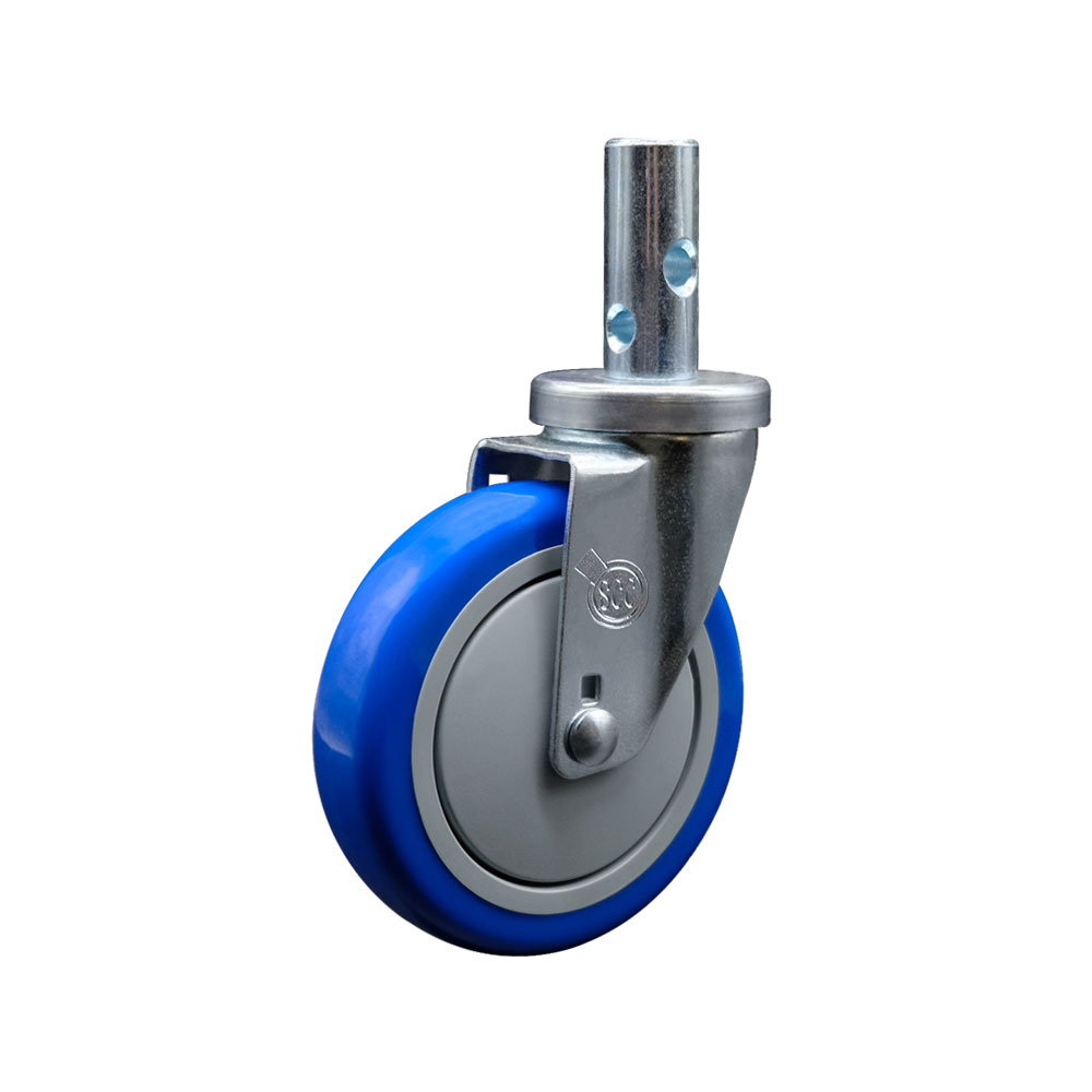 Service Caster Brand Replacement Caster for Magliner Platform Truck and Hand Truck Caster 131040 - Swivel Round Stem Caster with 5" Blue Polyurethane Wheel - 1” x 2-1/2” Stem — photo 1