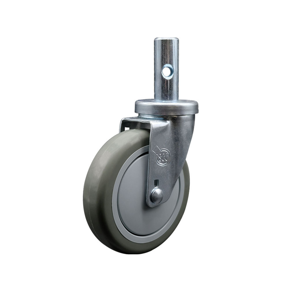 Service Caster Brand Replacement Caster for Magliner Platform Truck and Hand Truck Caster 131040 - Swivel Round Stem Caster with 5" Gray Polyurethane Wheel - 1” x 2-1/2” Stem — photo 1