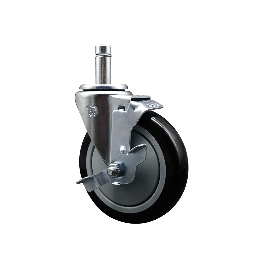 4605MPBX Regency 5 Inch Swivel Caster with Brake - Fits Regency Models 460BSCRT1836 460BSCRT1848 460BSCRT2436 460BSCRT2448 - Light Duty Replacement - Black Polyurethane Wheel - Service Caster Brand — photo 1