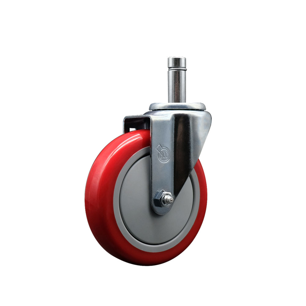 Service Caster Brand Replacement Swivel Caster for Regency Free Standing Shelving 4605MPX - Fits Models 460EBPC14 460EBPC27 460EBPC34 460EBPC54 460EBPC64 460EBPC74 460EBPC8 - 5” Red Polyurethane Wheel — photo 1