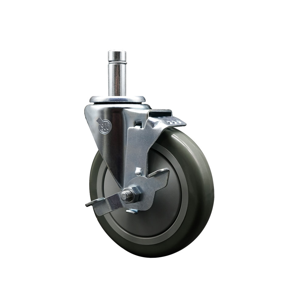 4605MPBX Regency 5 Inch Swivel Caster with Brake - Fits Regency Models 460BSCRT1836 460BSCRT1848 460BSCRT2436 460BSCRT2448 - Light Duty Replacement - Gray Polyurethane Wheel - Service Caster Brand — photo 1