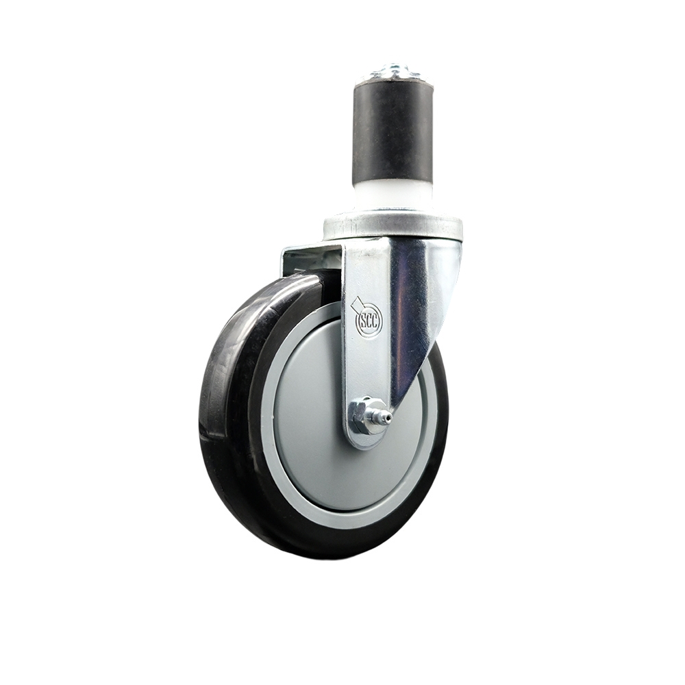 190STCASTNB Assure 5 Inch Swivel Caster - Compatible with Work Tables and Equipment Stands - Light Duty Replacement - Black Polyurethane Wheel - Service Caster Brand — photo 1