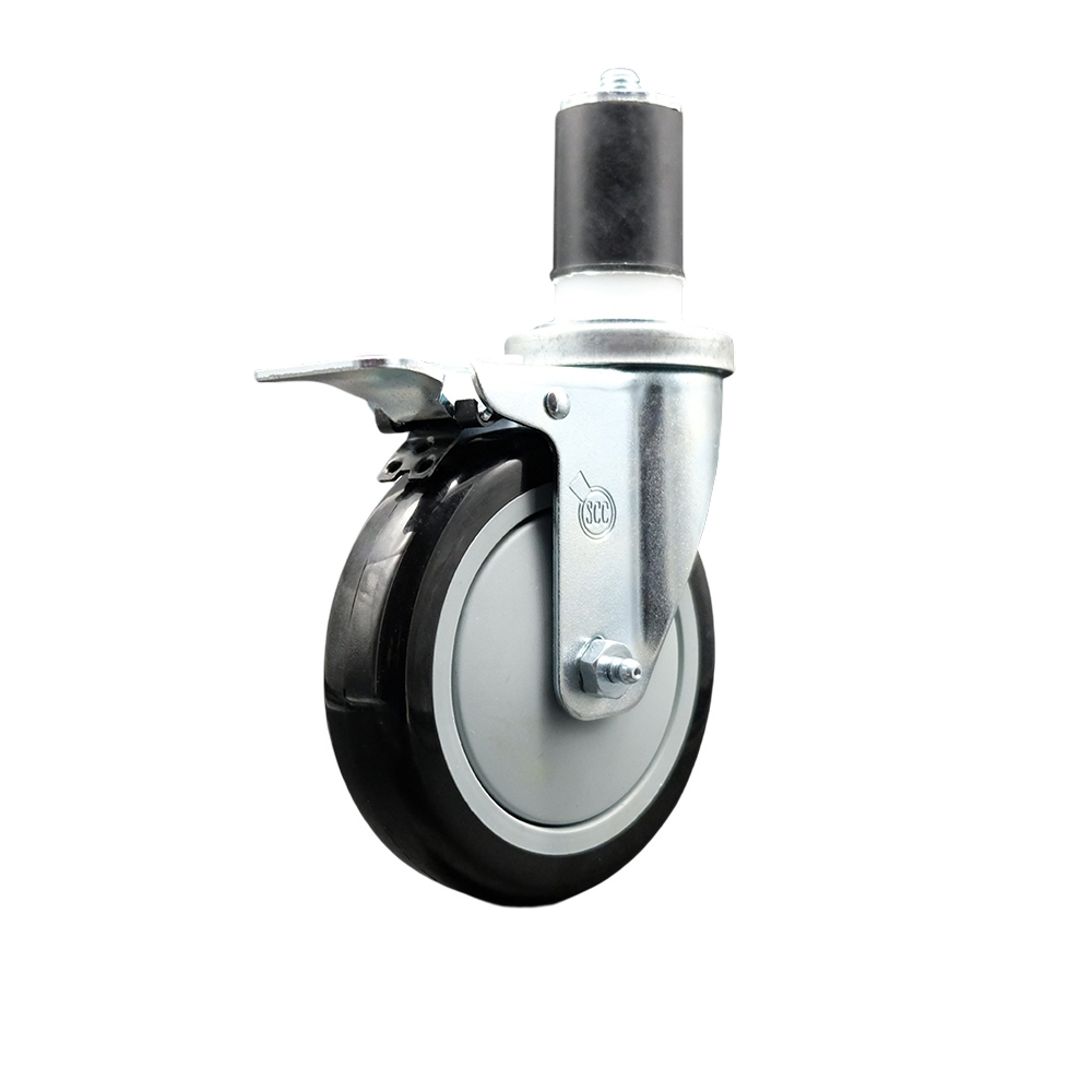 Regency Work Table and Equipment Stand Replacement Total Locking Caster - 5" Black Polyurethane Wheel - Service Caster Brand — photo 1