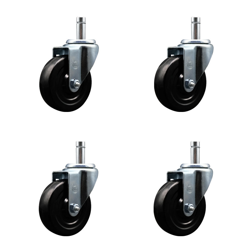 460EC25 460EC25-KIT Regency 4 Inch Swivel Caster Set - Fits Regency Models 460EBPC14 460EBPC27 460EBPC34 460EBPC54 460EBPC64 - Light Duty Replacment - Hard Rubber Wheel - Service Caster Brand — photo 1