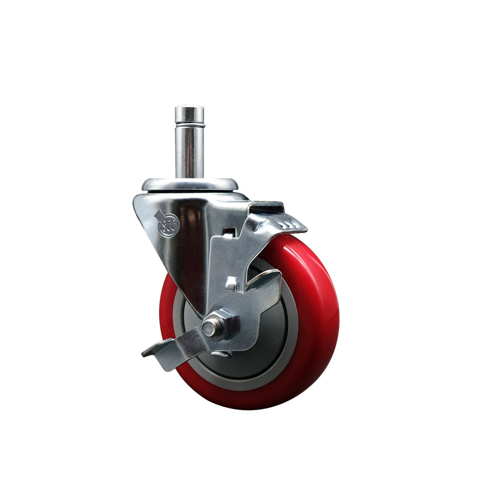 460UCRTCSTRB Regency 5 Inch Swivel Caster - Fits Regency Models 460UCART1824 460UCART1836 460UCART1842 460UCART1848 460UCART1860 -Light Duty Replacement-Red Polyurethane Wheel - Service Caster Brand — photo 1