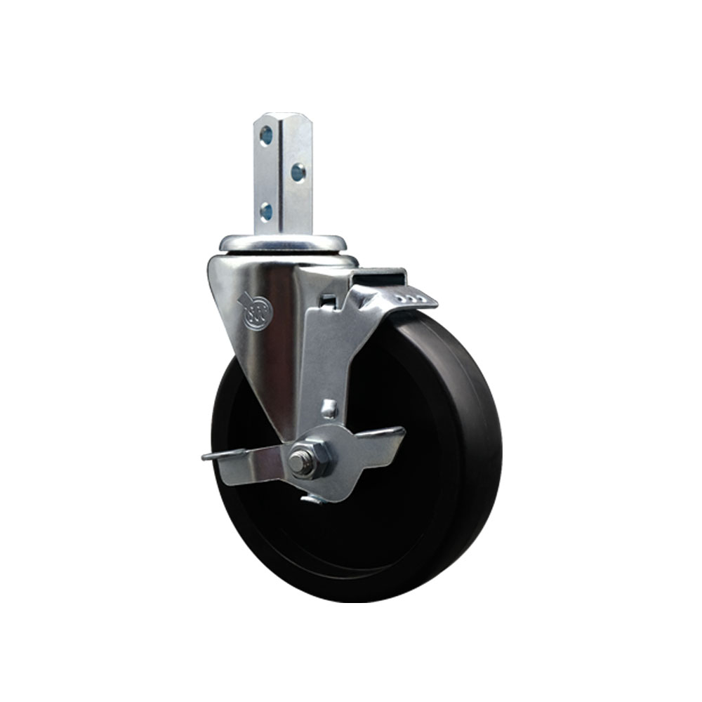 600CASTPRE Regency 5 Inch Swivel Caster with Brake - Compatible with Sheet Pan Racks - Light Duty Replacement - Polyolefin Wheel - Service Caster Brand — photo 1