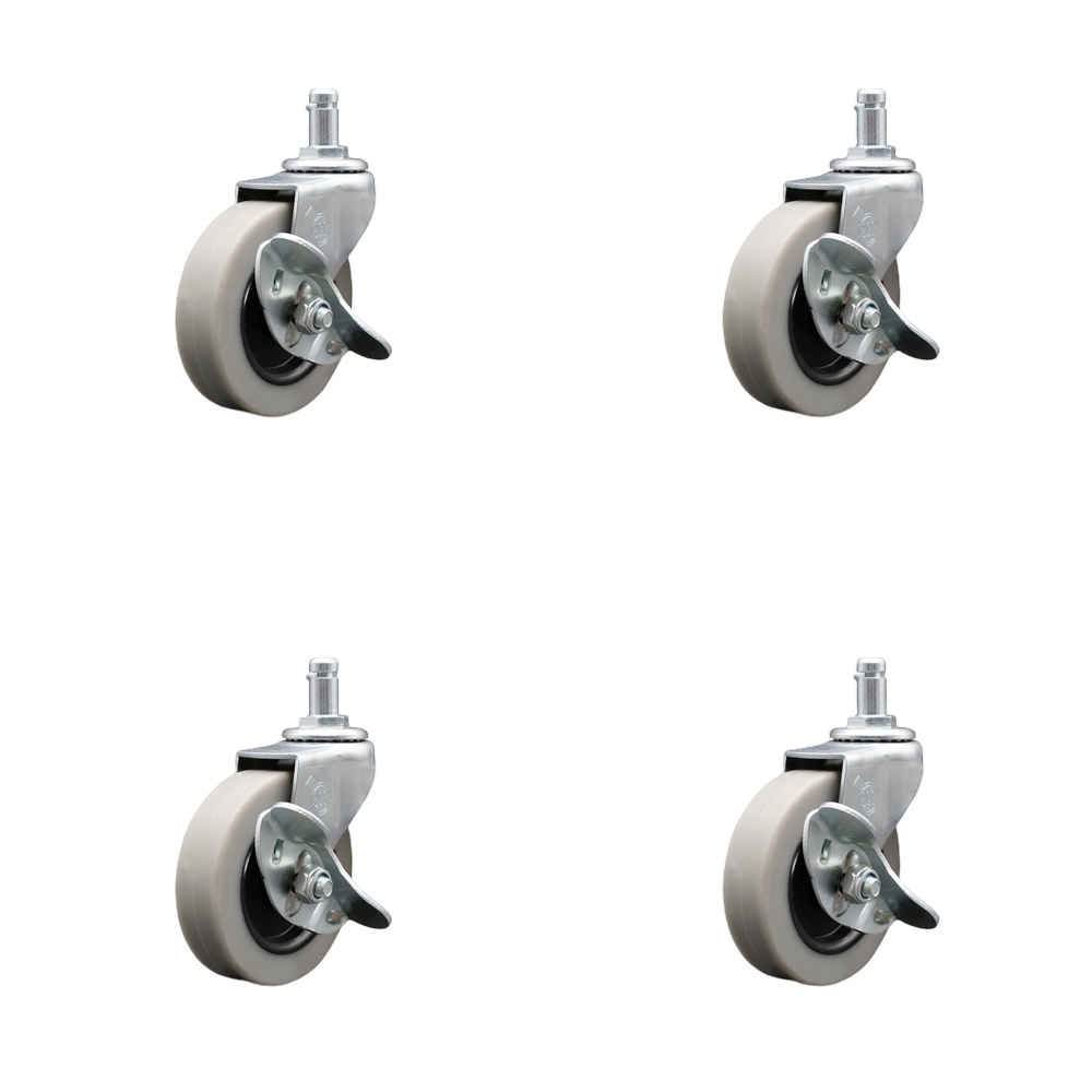 Rubbermaid Audio Visual Cart Replacement Locking Caster Kit – Fits Rubbermaid Audio-Visual Cart FG9T2800BLA and FG9T2900BLA – Service Caster Brand — photo 1