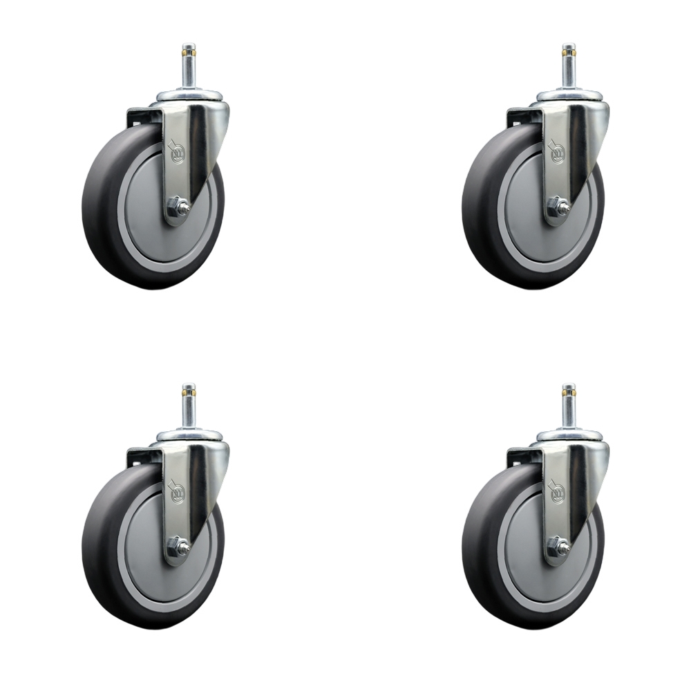 Rubbermaid Mobile Shelf Truck 5 Inch Replacement Caster Set - Fits Rubbermaid Mobile Shelf Truck FG9T4200BLA FG9T4300BLA and FG9T4400BLA - 4 Swivel Casters - Service Caster Brand — photo 1