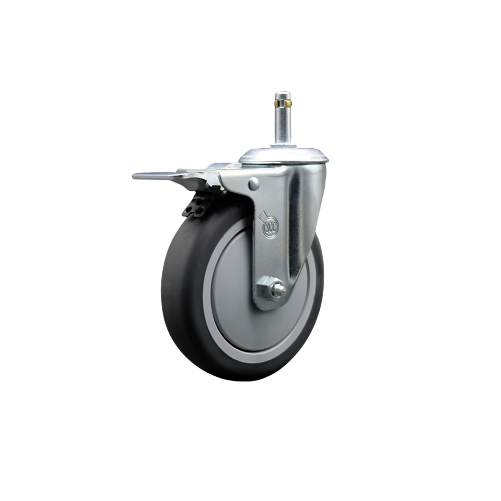 Rubbermaid Mobile Shelf Truck 5 Inch Replacement Swivel Caster with Total Lock Brake - Fits Rubbermaid Mobile Shelf Truck FG9T4200BLA FG9T4300BLA and FG9T4400BLA - Service Caster Brand — photo 1