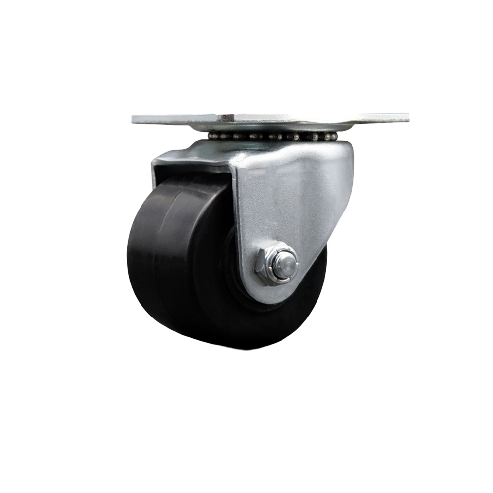 Low Profile Business Machine Swivel Top Plate Caster - 2-1/2 Inch by 1-3/4 Inch Polyolefin Wheel - Roller Bearing - 400 lbs. Capacity Per Caster - Service Caster Brand — photo 1