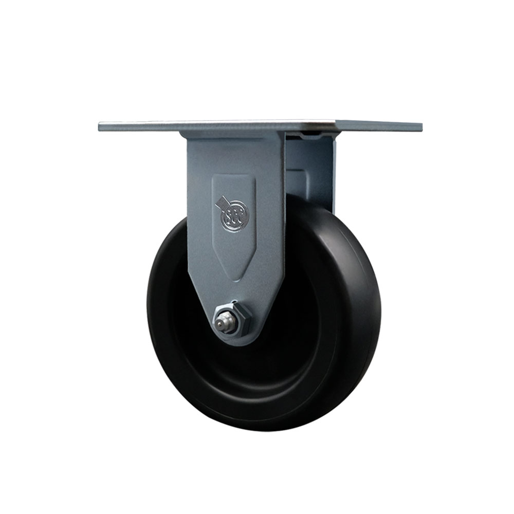 Rigid Caster Wheel with 4 Inch Polyolefin Wheel – 350 lbs. Capacity Per Caster – 4 Inch x 4-1/2 Inch Overall Top Plate – Service Caster Brand — photo 1