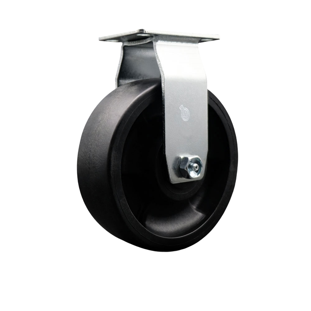 Rigid Top Plate Caster – Black 6 Inch by 2 Inch Glass Filled Nylon Wheel – Ball Bearing – 450 lbs. Capacity Per Caster – Service Caster Brand — photo 1
