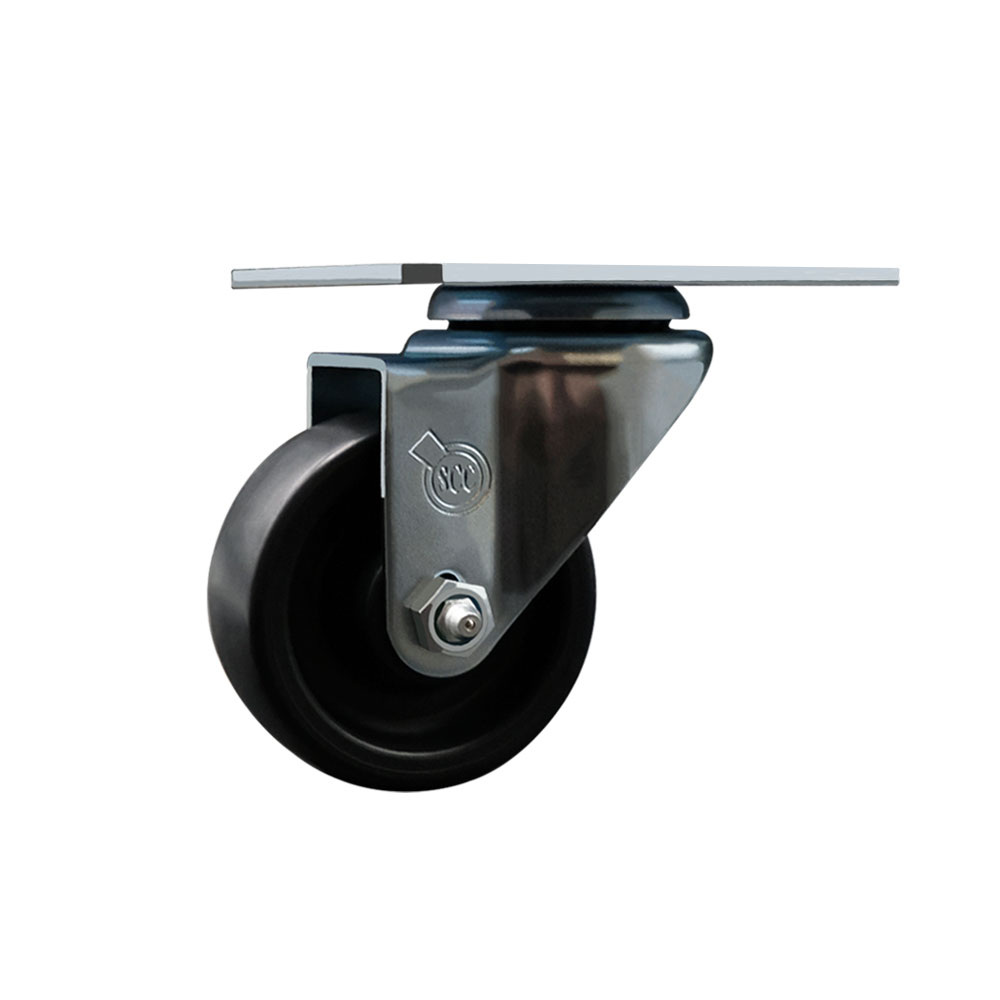 Service Caster Brand Replacement for Colson Caster 2.03356.52 MTG27 - Swivel Caster with 3 Inch Polyolefin Wheel - 4 Inch x 4-1/2 Inch Overall Top Plate - 300 lbs. Capacity Per Caster — photo 1
