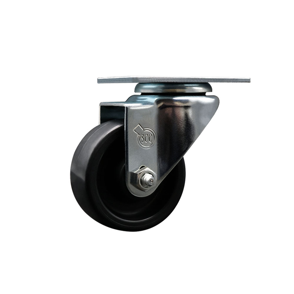Service Caster Brand Replacement for Colson Caster 2.03356.52 - Polyolefin Swivel Top Plate Swivel Caster with 3 Inch Black Wheel - 300 lbs. Capacity Per Caster — photo 1