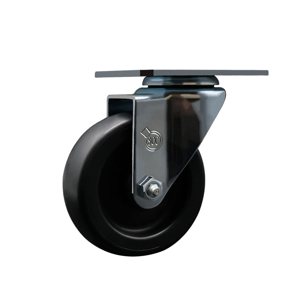 Swivel Caster Wheel with 4 Inch Polyolefin Wheel – 350 lbs. Capacity Per Caster – 3-1/8 Inch x 4-1/8 Inch Overall Top Plate – Service Caster Brand — photo 1