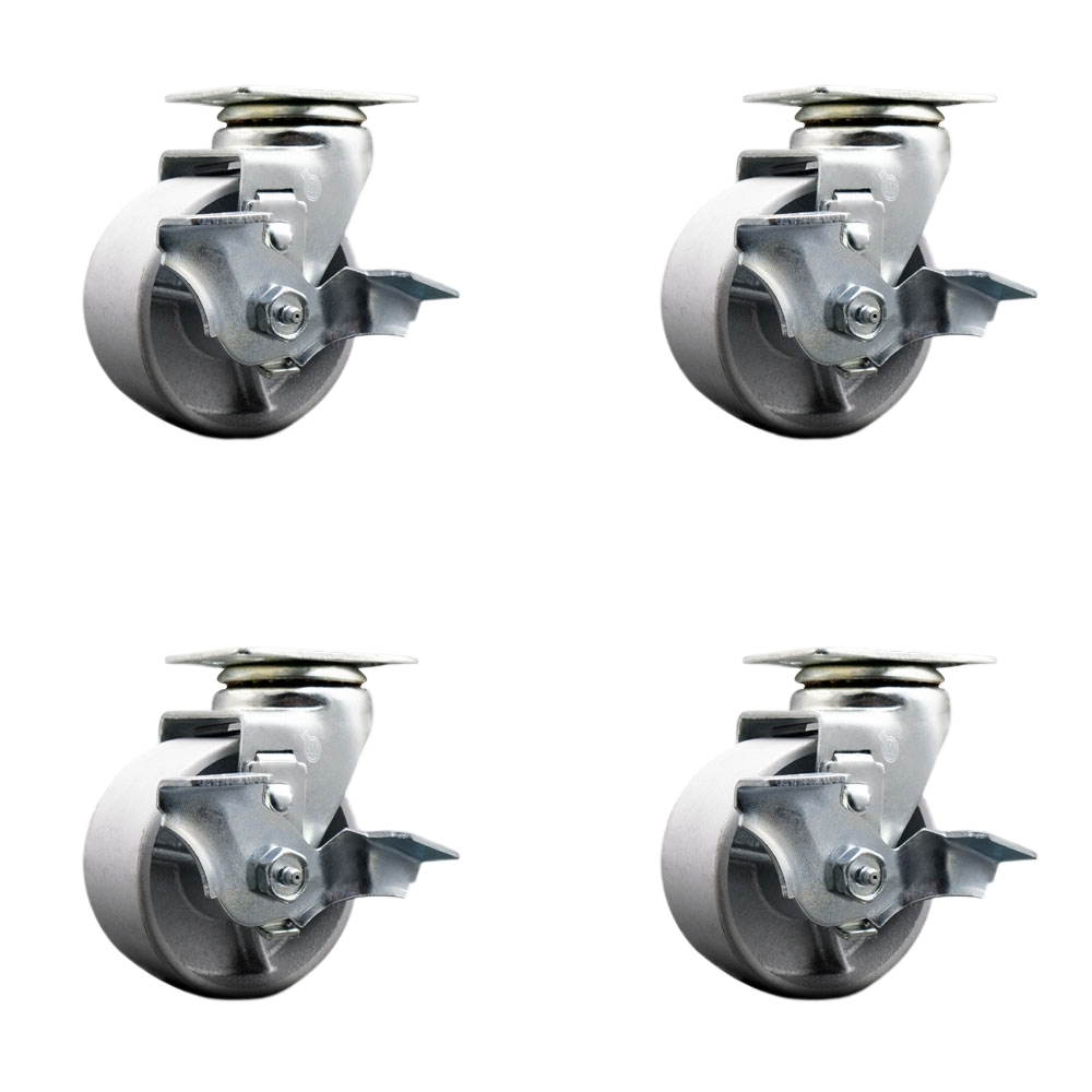 4 Inch Industrial Casters- Semi Steel Cast Iron Swivel Casters - View #4