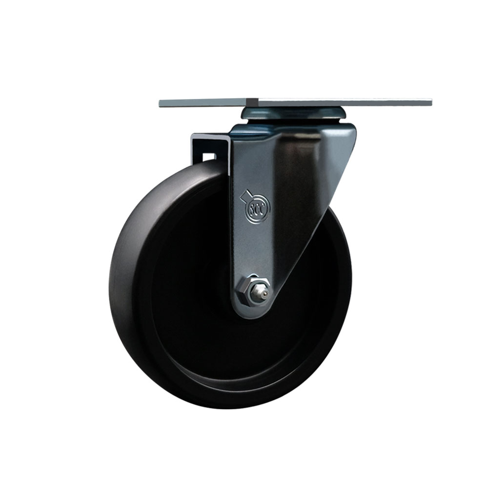 Service Caster Brand Replacement for Colson Caster 2.05256.53 MTG27 - Swivel Caster with 5 Inch Polyolefin Wheel - 4 Inch x 4-1/2 Inch Overall Top Plate - 350 lbs. Capacity Per Caster — photo 1