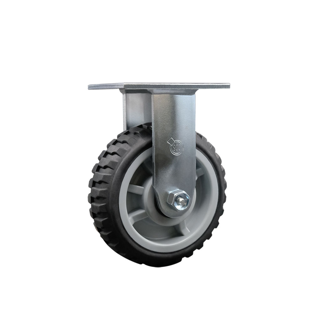 Heavy Duty Rigid Top Plate Caster with 6 Inch MudderTuffer Thermoplastic Rubber Wheel and Ball Bearings - 600 lbs. Capacity/Caster - Service Caster Brand — photo 1