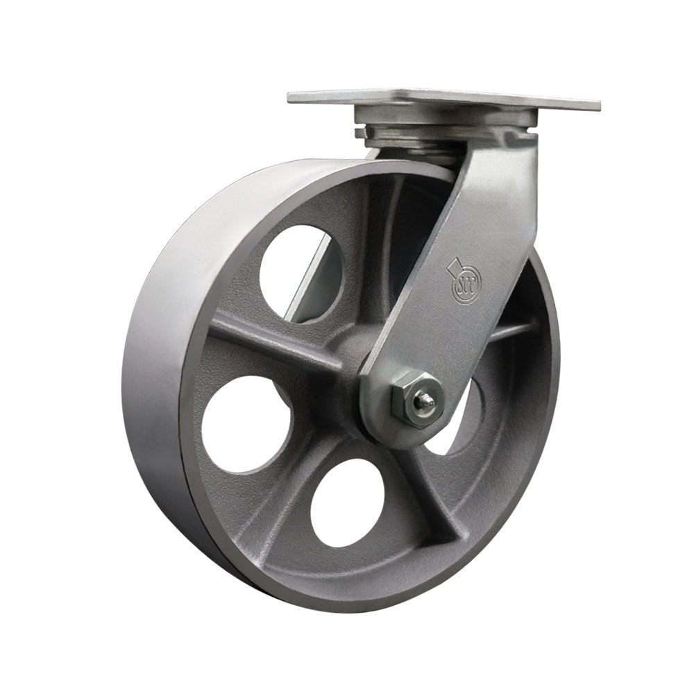 Semi Steel Cast Iron Swivel Top Plate Heavy Duty Caster with 10 Inch Wheel – 2,500 lbs. Capacity/Caster - Service Caster Brand — photo 1