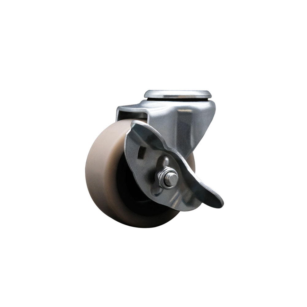 2 Inch Swivel Thermoplastic Rubber Caster Wheel with Bolt Hole and Brake - 80 lbs. Per Caster - Service Caster Brand — photo 1