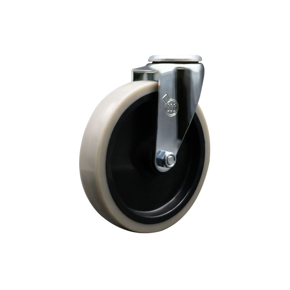 5 Inch Swivel Thermoplastic Rubber Caster Wheel with Bolt Hole - 130 lbs. Per Caster - Service Caster Brand — photo 1
