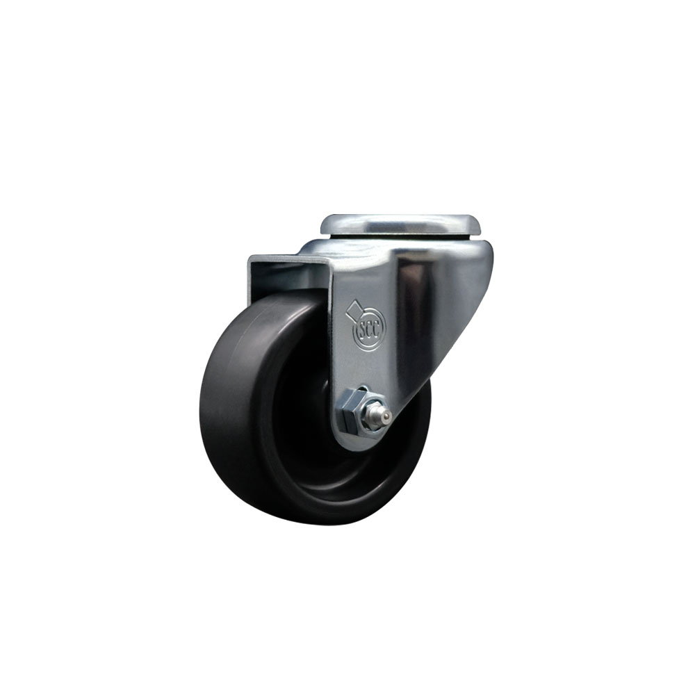 Polyolefin Swivel Bolt Hole Caster Wheel with 3 Inch Black Wheel - 300 lbs. Capacity/Caster - Service Caster Brand — photo 1