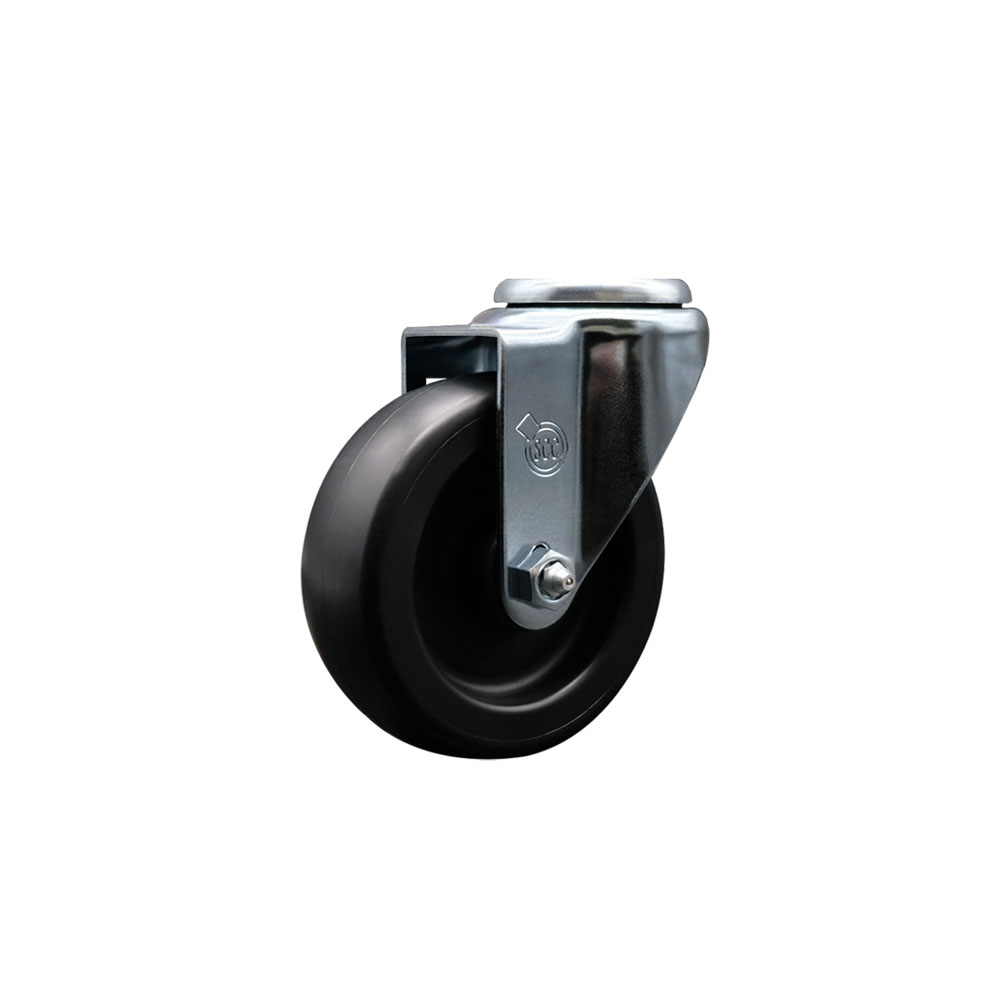 Polyolefin Swivel Bolt Hole Caster Wheel with 4 Inch Black Wheel - 350 lbs. Capacity/Caster - Service Caster Brand — photo 1