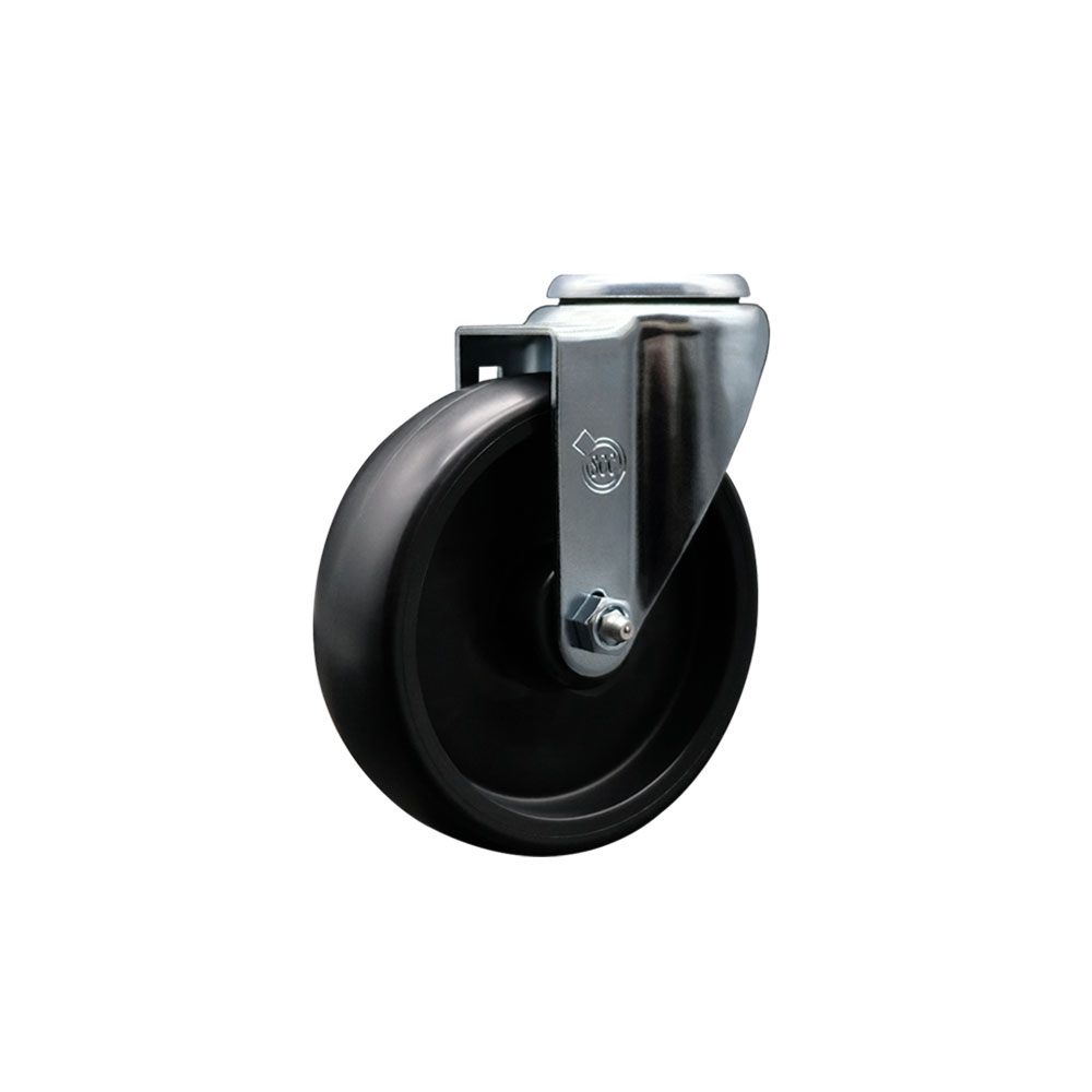 Polyolefin Swivel Bolt Hole Caster Wheel with 5 Inch Black Wheel - 350 lbs. Capacity/Caster - Service Caster Brand — photo 1