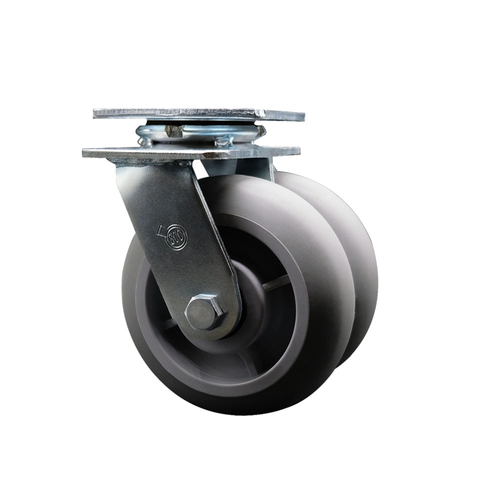 Heavy Duty Swivel Top Plate Caster with Dual 6 Inch Thermoplastic Rubber Donut Tread Wheels - 1,000 lbs. Capacity Per Caster - Service Caster Brand — photo 1