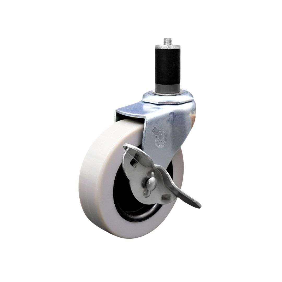 3 Inch Swivel Thermoplastic Rubber Caster Wheel and 1-1/2 Inch Expanding Adapter Stem Caster and Brake - 110 lbs. Per Caster - Service Caster Brand — photo 1