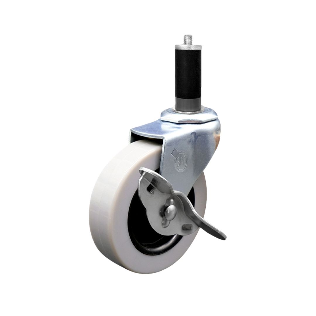 3 Inch Swivel Thermoplastic Rubber Caster Wheel and 1-1/8 Inch Expanding Adapter Stem Caster and Brake - 110 lbs. Per Caster - Service Caster Brand — photo 1
