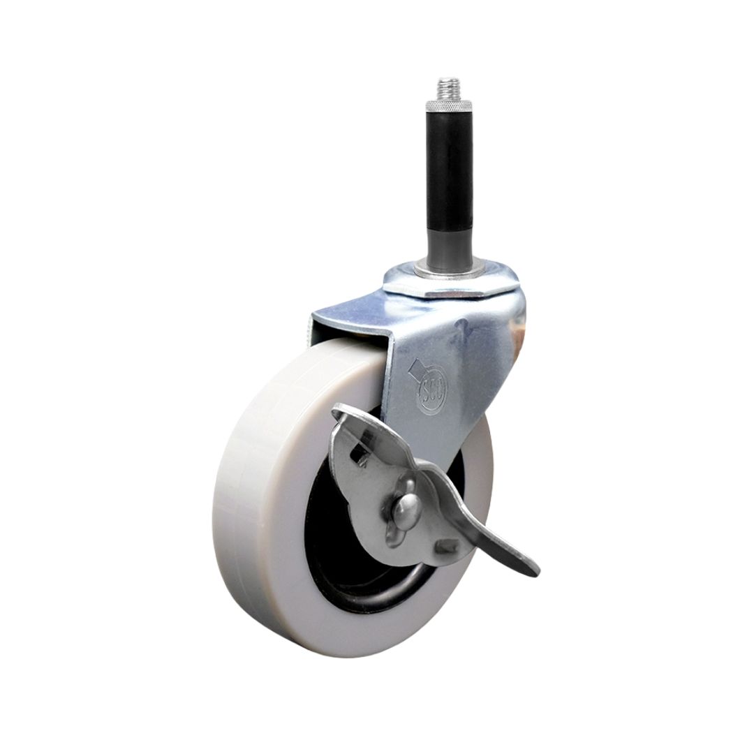 3 Inch Swivel Thermoplastic Rubber Caster Wheel and 3/4 Inch Expanding Adapter Stem Caster and Brake - 110 lbs. Per Caster - Service Caster Brand — photo 1