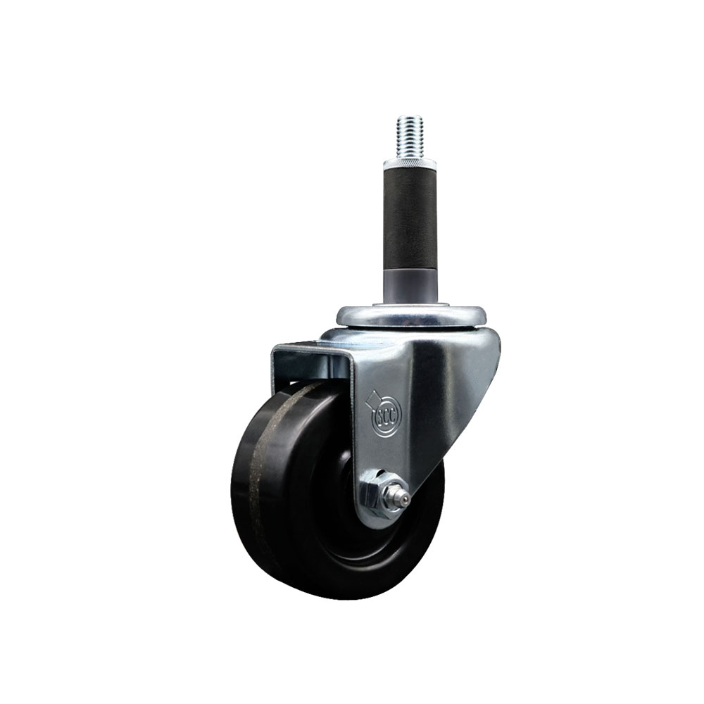 Phenolic Swivel Expanding Stem Caster w/Roller Bearing - 3" x 1.25" Black Wheel and 1" Stem - 300 lbs Capacity/Caster - Service Caster Brand — photo 1