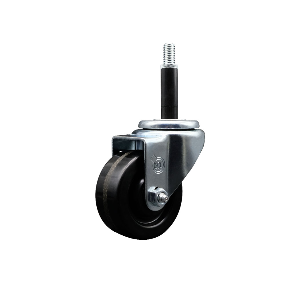 Phenolic Swivel Expanding Stem Caster w/Roller Bearing - 3" x 1.25" Black Wheel and 3/4" Stem - 300 lbs Capacity/Caster - Service Caster Brand — photo 1