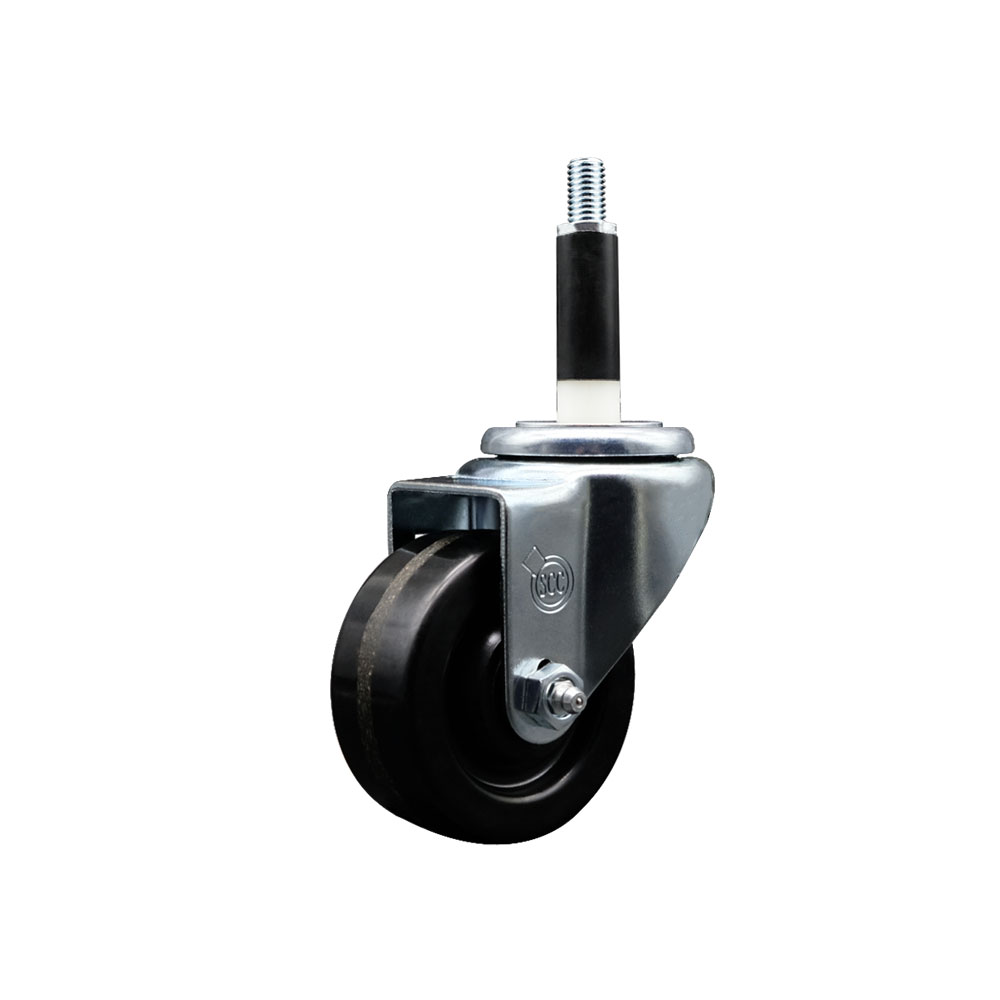Phenolic Swivel Expanding Stem Swivel Caster with 3 Inch Black Wheel and 7/8" Stem - 300 lbs. Capacity Per Caster - Service Caster Brand — photo 1