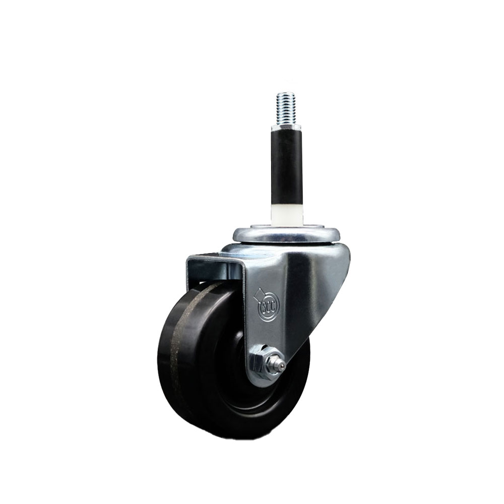 Phenolic Swivel Expanding Stem Caster w/Roller Bearing - 3" x 1.25" Black Wheel and 7/8" Stem - 300 lbs Capacity/Caster - Service Caster Brand — photo 1