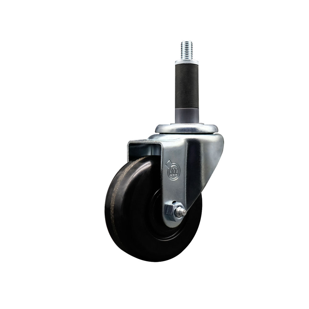 Phenolic Swivel Expanding Stem Swivel Caster with 3-1/2 Inch Black Wheel and 1" Stem - 300 lbs. Capacity Per Caster - Service Caster Brand — photo 1