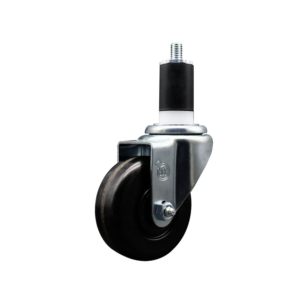 Phenolic Swivel Expanding Stem Swivel Caster with 3-1/2 Inch Black Wheel and 1-1/2" Stem - 300 lbs. Capacity Per Caster - Service Caster Brand — photo 1