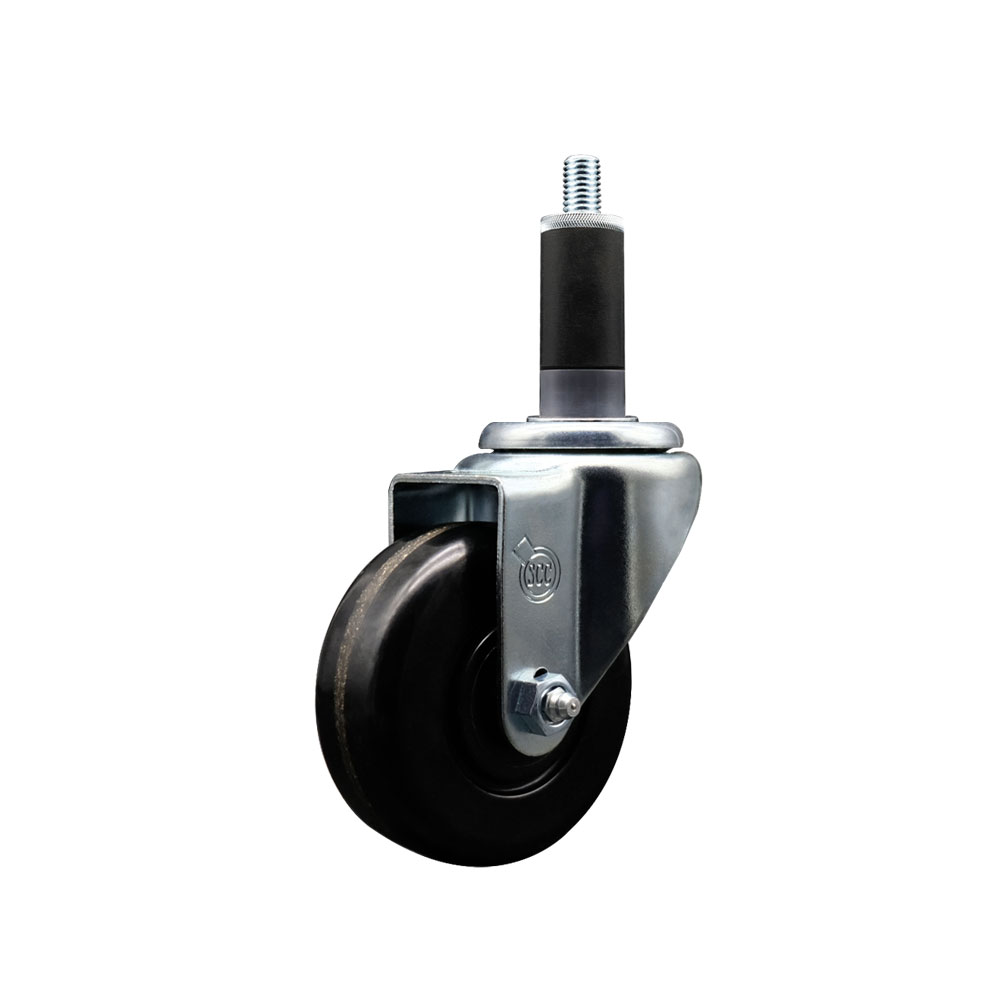 Phenolic Swivel Expanding Stem Caster w/Roller Bearing - 3.5" x 1.25" Black Wheel and 1-1/8" Stem - 300 lbs Capacity/Caster - Service Caster Brand — photo 1