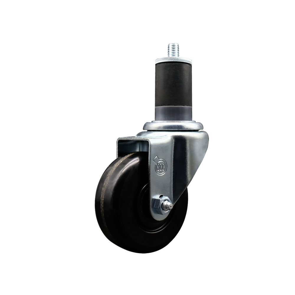 Phenolic Swivel Expanding Stem Caster w/Roller Bearing - 3.5" x 1.25" Black Wheel and 1-5/8" Stem - 300 lbs Capacity/Caster - Service Caster Brand — photo 1