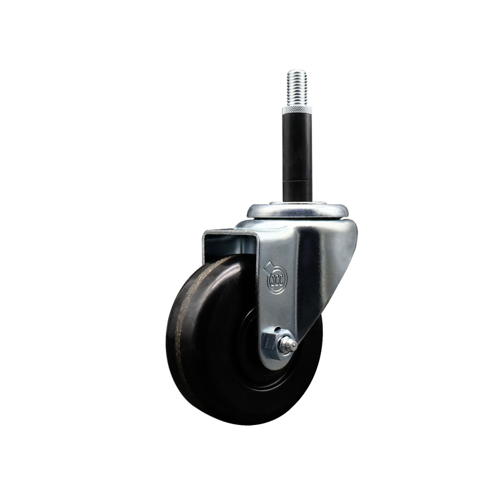 Phenolic Swivel Expanding Stem Swivel Caster with 3-1/2 Inch Black Wheel and 3/4" Stem - 300 lbs. Capacity Per Caster - Service Caster Brand — photo 1
