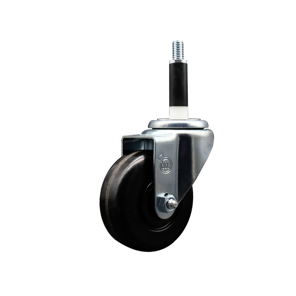 Phenolic Swivel Expanding Stem Caster w/Roller Bearing - 3.5" x 1.25" Black Wheel and 7/8" Stem - 300 lbs Capacity/Caster - Service Caster Brand — photo 1