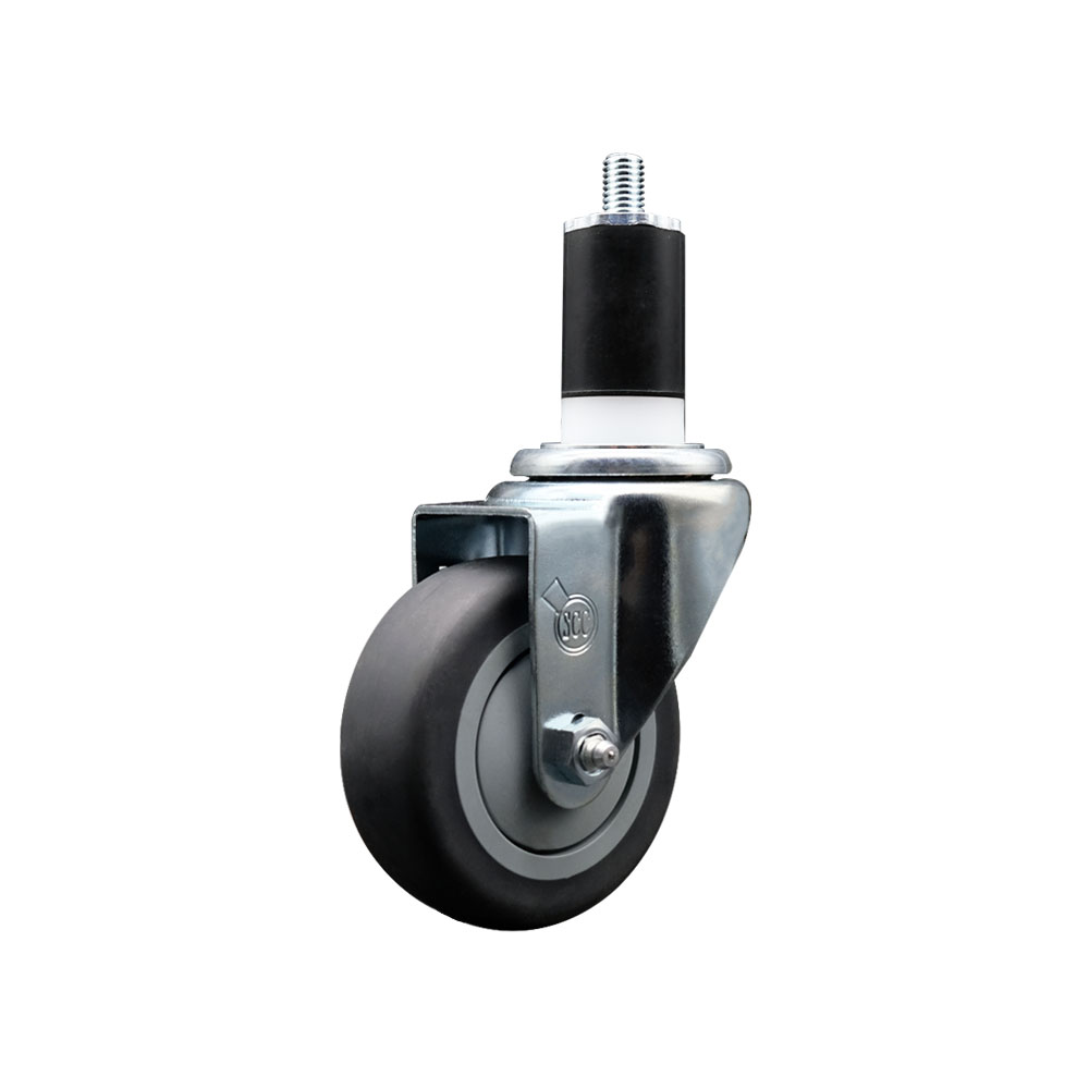 Thermoplastic Rubber Swivel Expanding Stem Swivel Caster with 3.5 Inch Gray Wheel and 1-1/2" Stem - 230 lbs. Capacity Per Caster - Service Caster Brand — photo 1