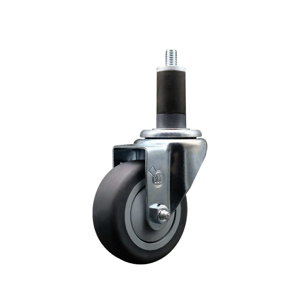 Thermoplastic Rubber Swivel Expanding Stem Swivel Caster with 3.5 Inch Gray Wheel and 1-1/4" Stem - 230 lbs. Capacity Per Caster - Service Caster Brand — photo 1