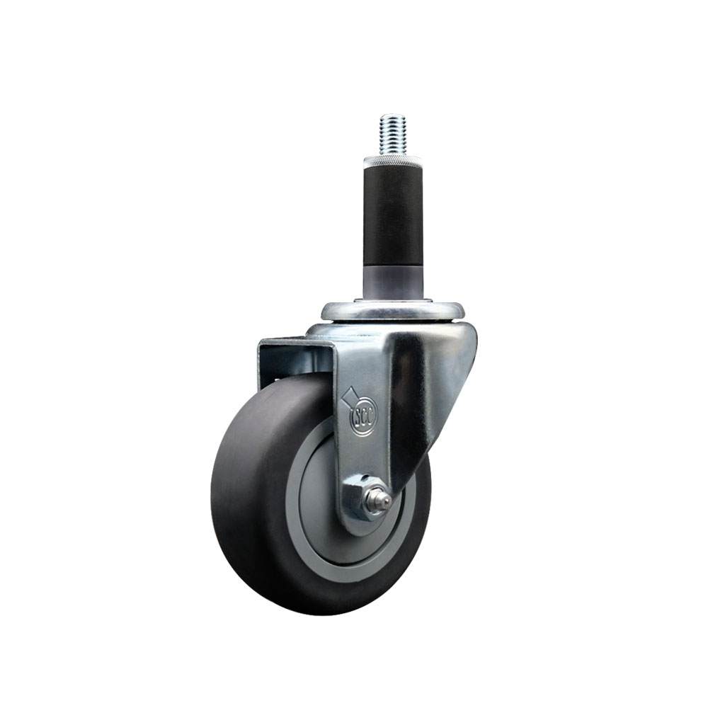 Thermoplastic Rubber Swivel Expanding Stem Swivel Caster with 3.5 Inch Gray Wheel and 1-1/8" Stem - 230 lbs. Capacity Per Caster - Service Caster Brand — photo 1