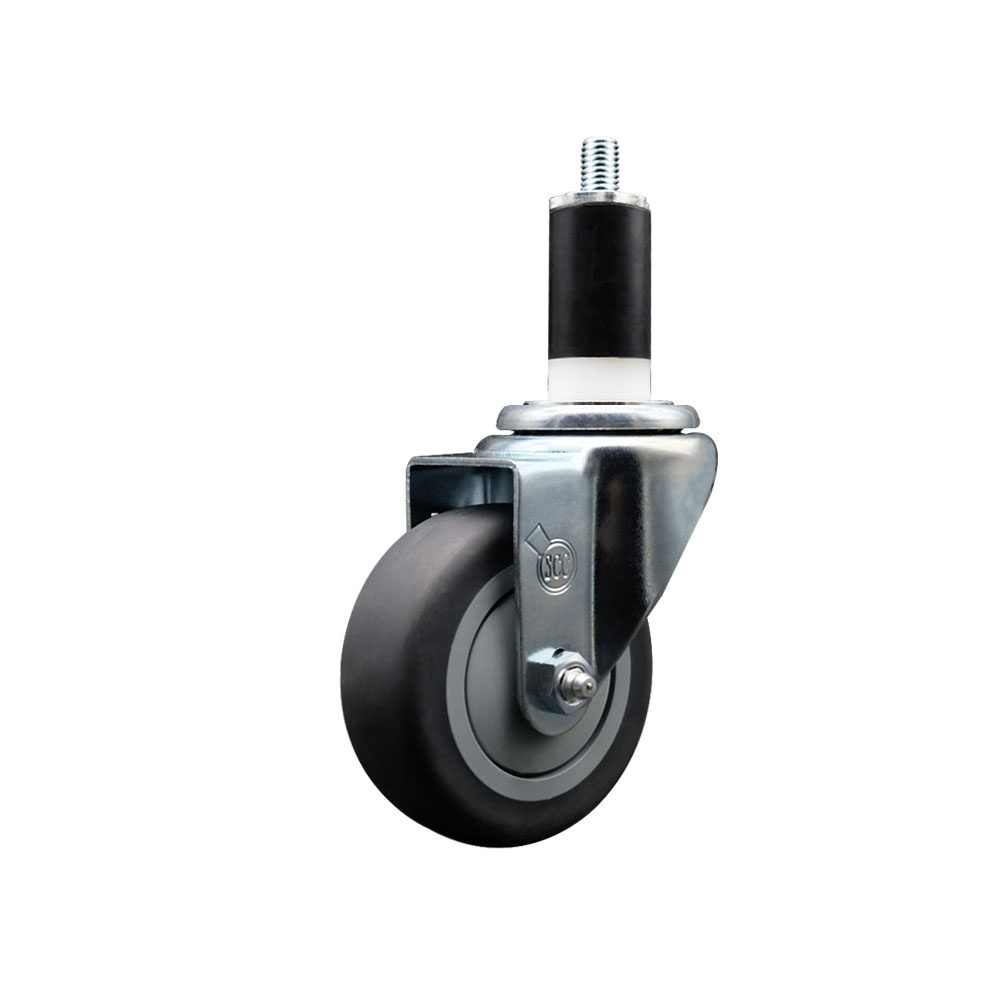 Thermoplastic Rubber Swivel Expanding Stem Swivel Caster with 3.5 Inch Gray Wheel and 1-3/8" Stem - 230 lbs. Capacity Per Caster - Service Caster Brand — photo 1