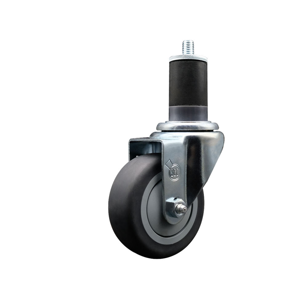 Stainless Steel Thermoplastic Rubber Swivel Expanding Stem Swivel Caster with 3.5 Inch Gray Wheel and 1-5/8" Stem - 230 lbs. Capacity Per Caster - Service Caster Brand — photo 1