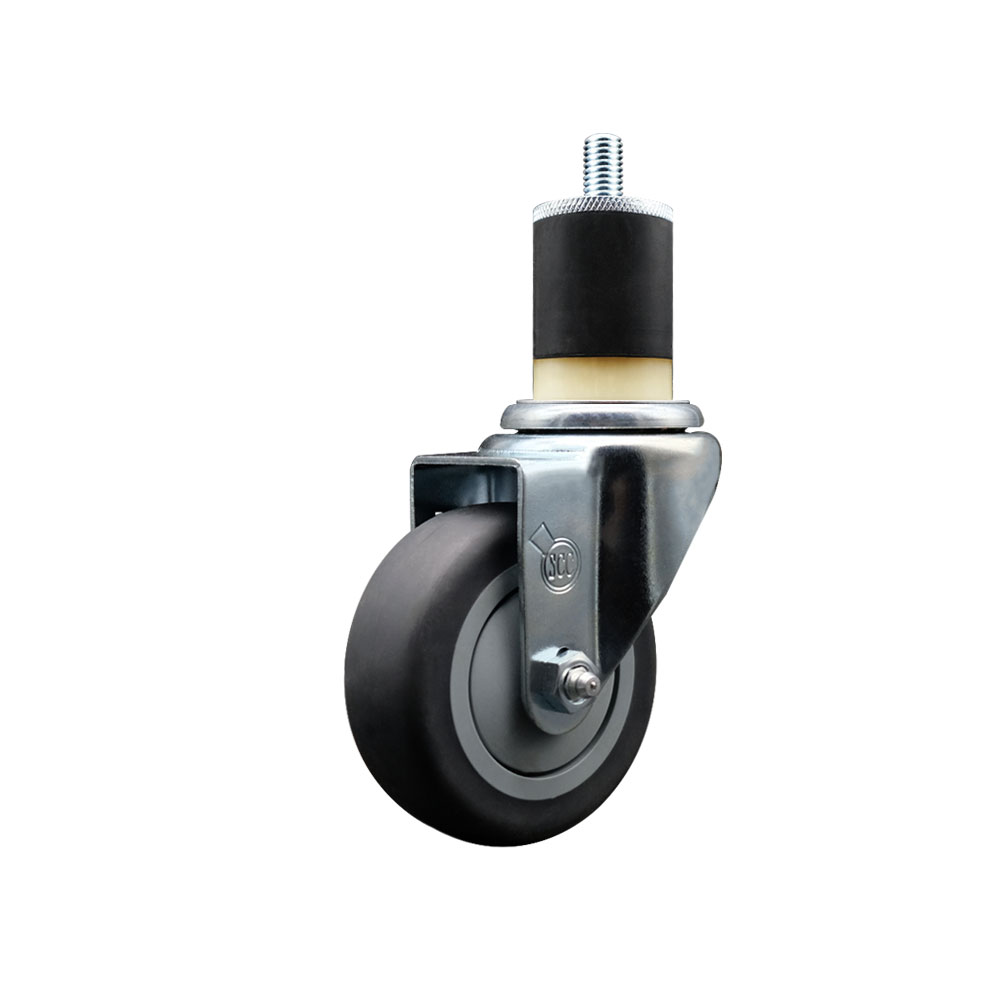 Thermoplastic Rubber Swivel Expanding Stem Swivel Caster with 3.5 Inch Gray Wheel and 1-7/8" Stem - 230 lbs. Capacity Per Caster - Service Caster Brand — photo 1