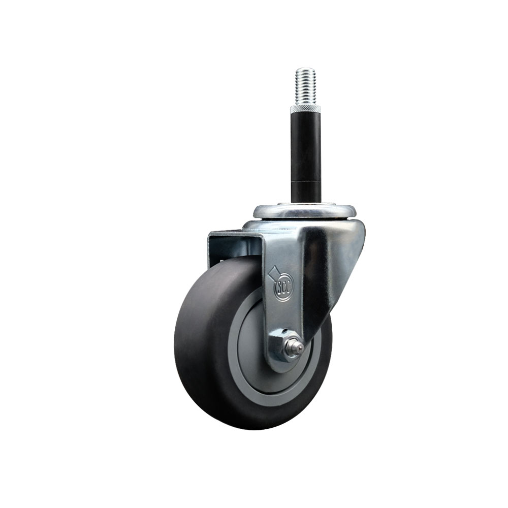 Thermoplastic Rubber Swivel Expanding Stem Swivel Caster with 3.5 Inch Gray Wheel and 3/4" Stem - 230 lbs. Capacity Per Caster - Service Caster Brand — photo 1