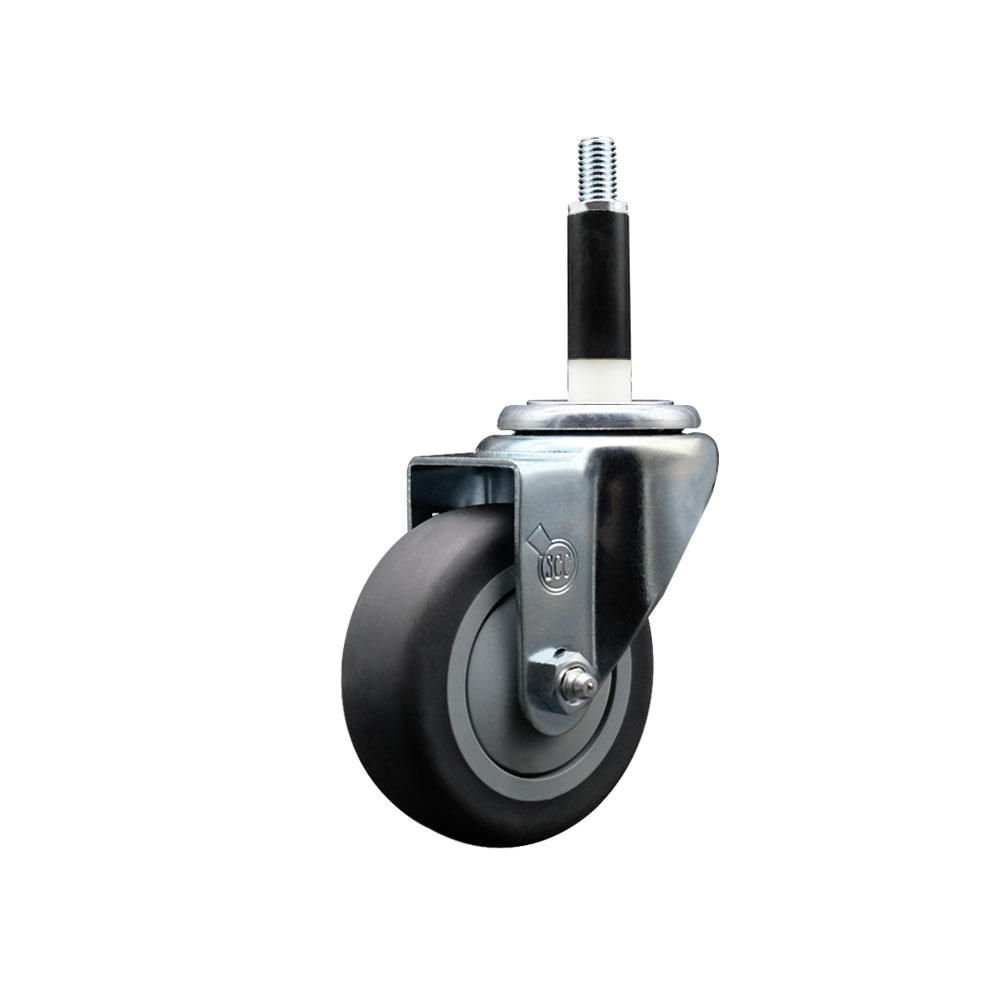 Thermoplastic Rubber Swivel Expanding Stem Swivel Caster with 3.5 Inch Gray Wheel and 7/8" Stem - 230 lbs. Capacity Per Caster - Service Caster Brand — photo 1